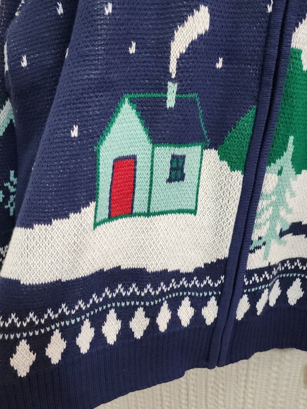 Coldwater Creek Women's Plus Size Scenic Holiday Christmas Zip Up Sweater 3X - Picture 4 of 14